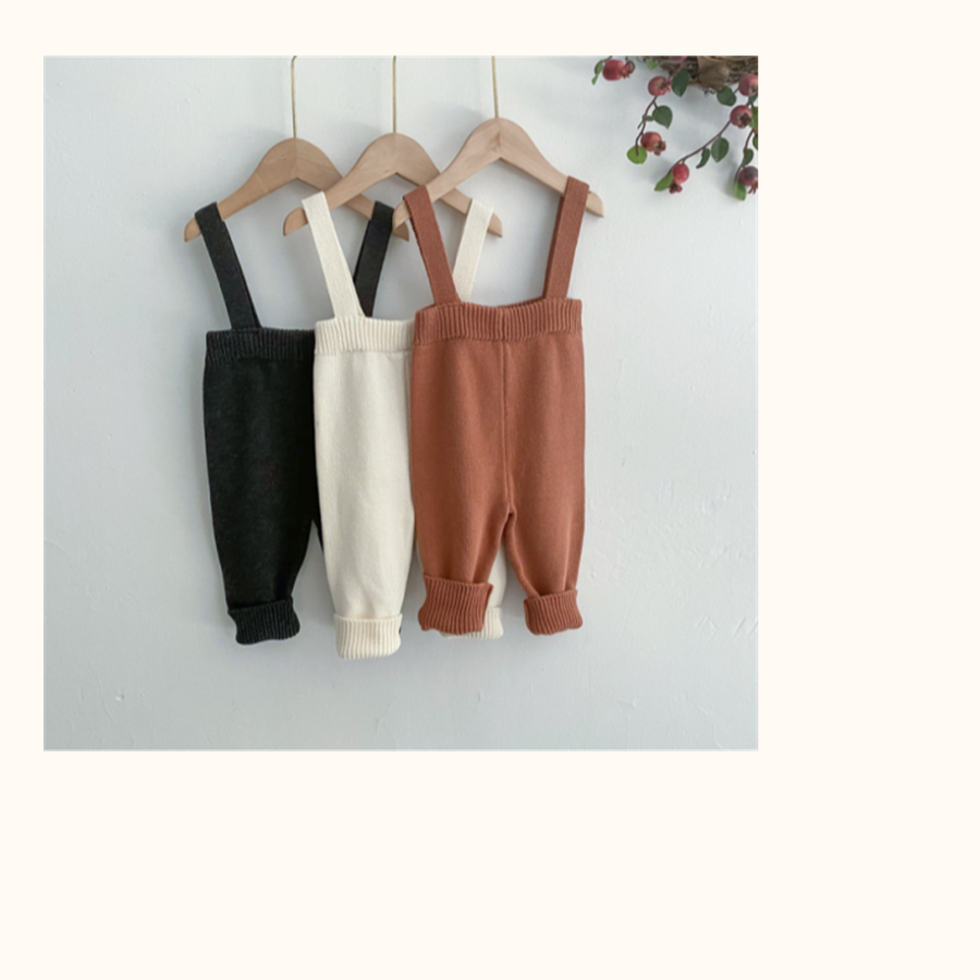 Gebreide broek met bretels